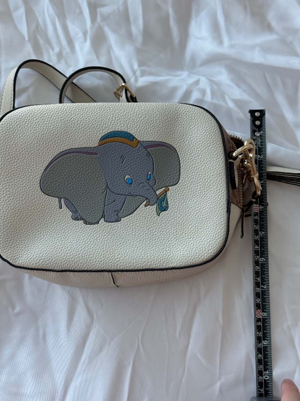 Coach x Disney Dumbo Camera Bag Crossbody Ivory Signature Canvas Leather